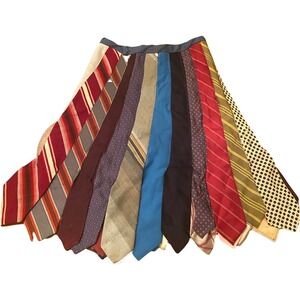 Vintage One Of A Kind Skirt Made Out of Ties Necktie Quilted Women's